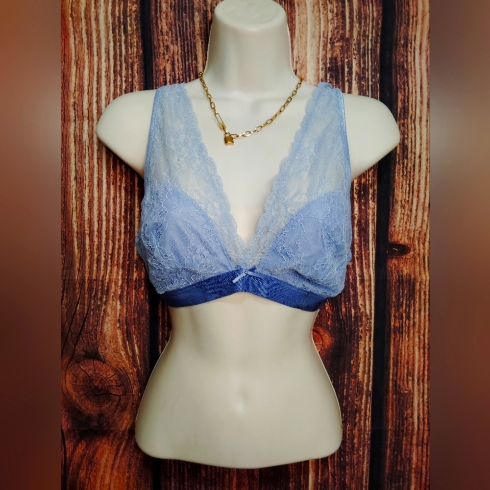 2 For $30 Adore Me Blue Plunge Bra with Ombré Effect Size XL